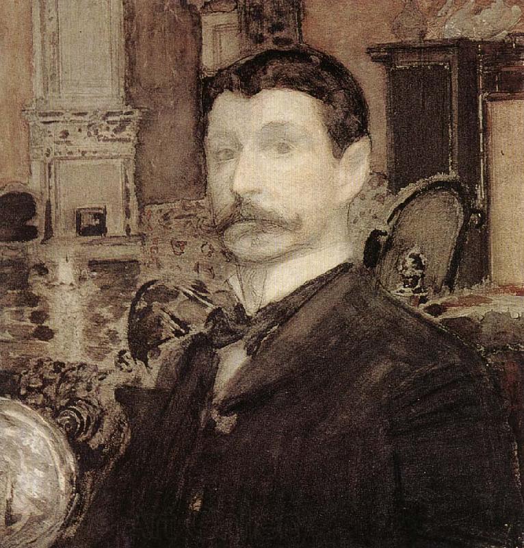 Mikhail Vrubel Self-Portrait with a shell Norge oil painting art